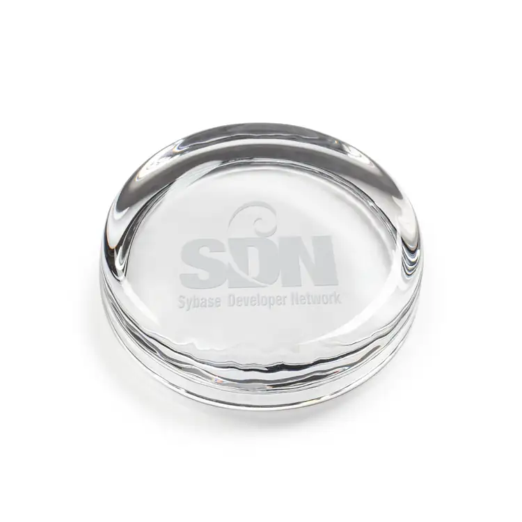 Francine Round Paperweight - Deep Etch
