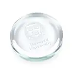 Harper Round Starfire Crystal Paperweight - Deep Etch