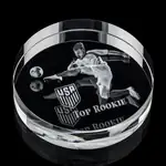 Medina Round Optical Crystal Paperweight - 3D Engraving