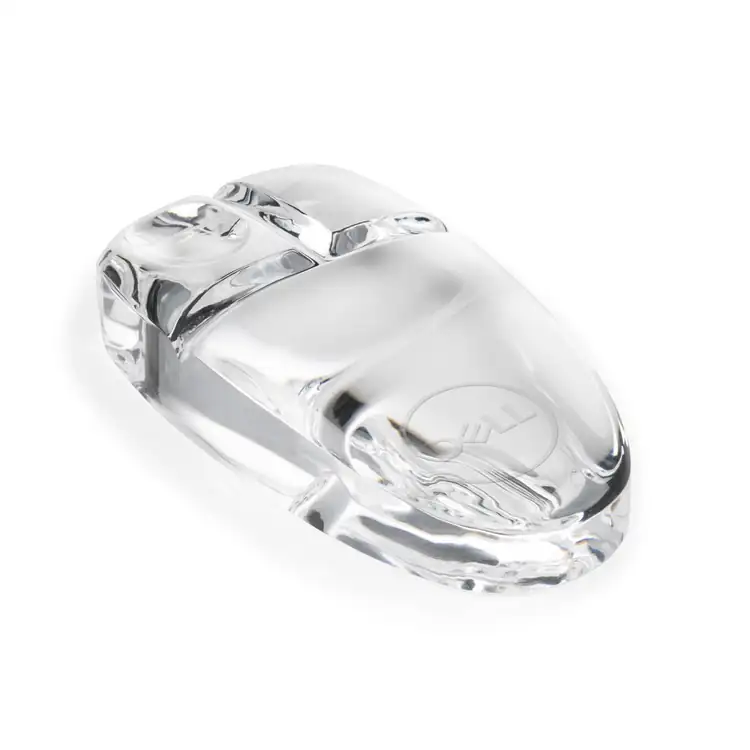 Crystal Computer Mouse Paperweight - Deep Etch