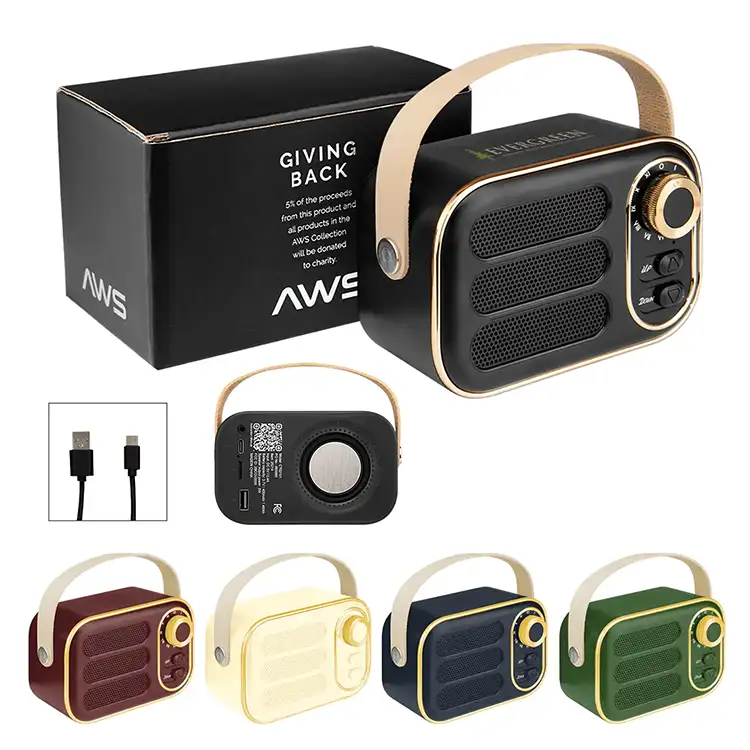 Radio FM et haut-parleur sans fil AWS Retro Boom