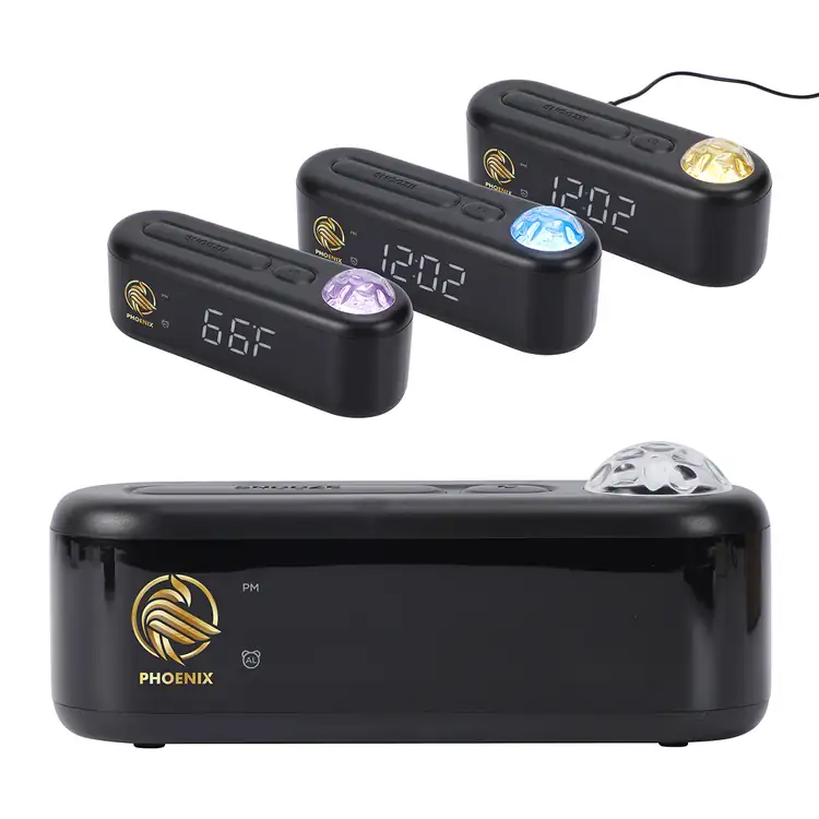 Ambiance Digital Alarm Clock with Ocean and Aurora Projection