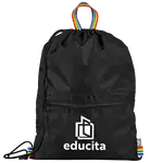 Sac à cordon Spectrum en polyester recyclé à accents arc-en-ciel