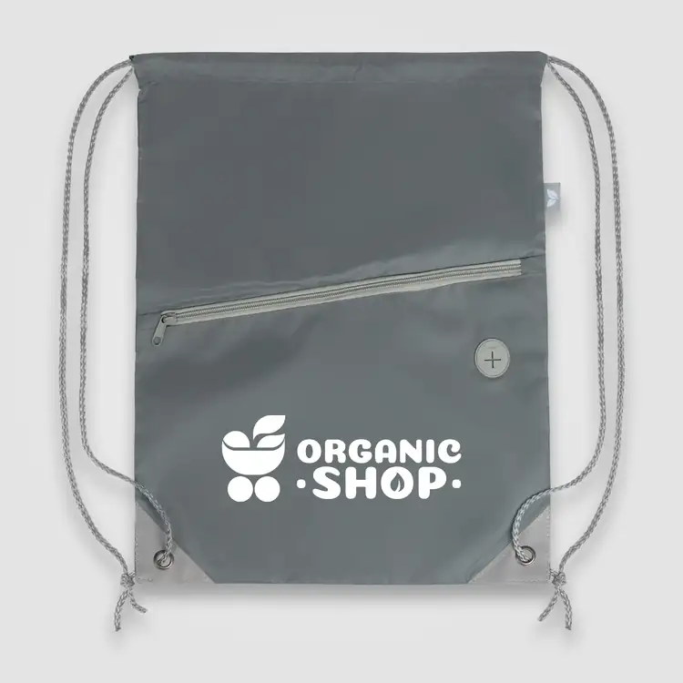 Vilda Recycled Polyester Drawstring Backpack with Zippered Front Pocket #13