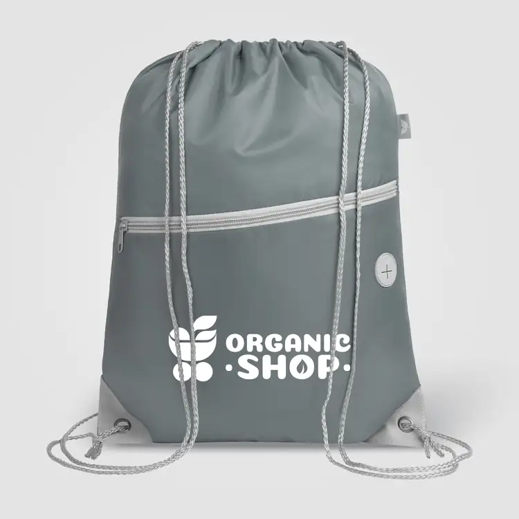 Vilda Recycled Polyester Drawstring Backpack with Zippered Front Pocket #15
