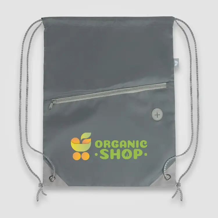 Vilda Recycled Polyester Drawstring Backpack with Zippered Front Pocket #17