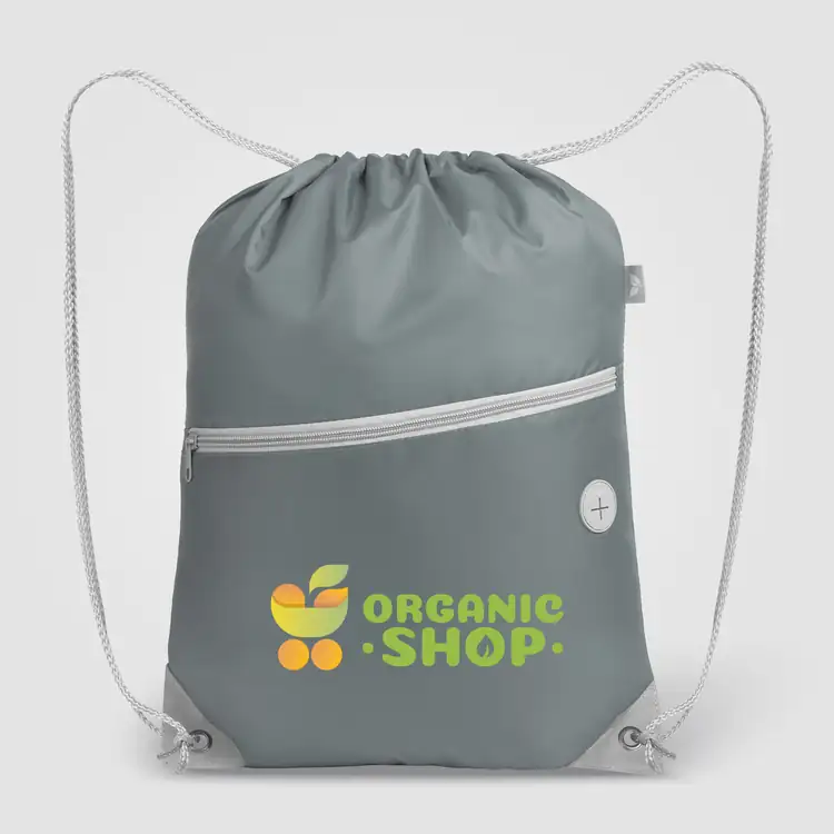 Vilda Recycled Polyester Drawstring Backpack with Zippered Front Pocket #18