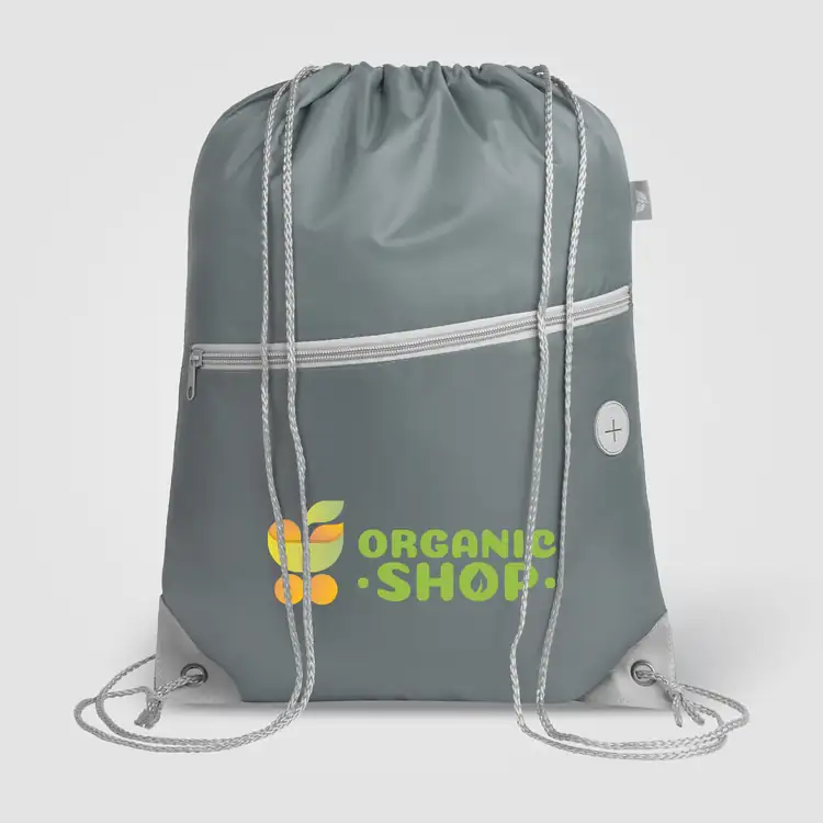 Vilda Recycled Polyester Drawstring Backpack with Zippered Front Pocket #19