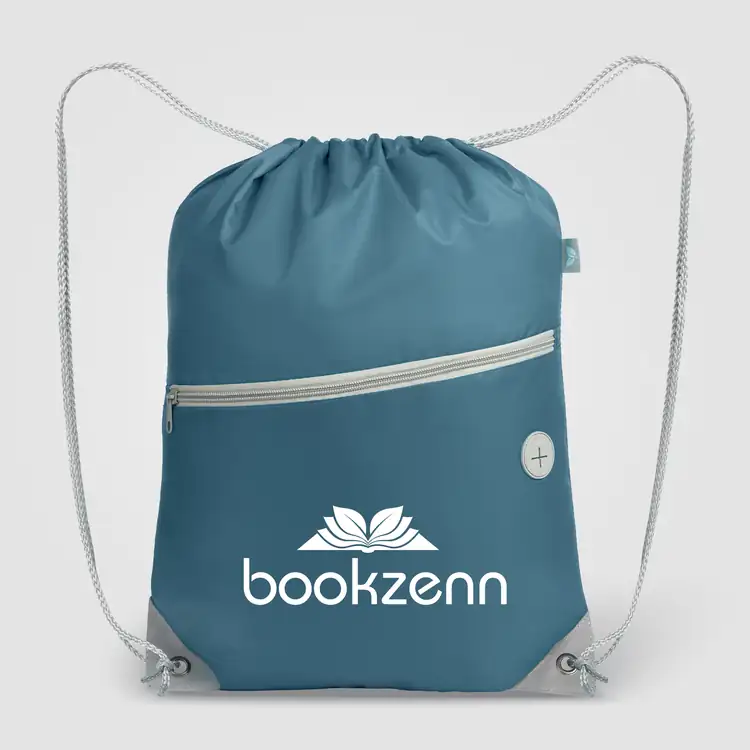 Vilda Recycled Polyester Drawstring Backpack with Zippered Front Pocket #22