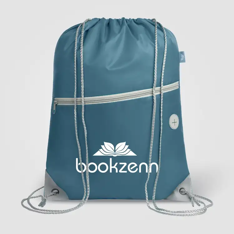 Vilda Recycled Polyester Drawstring Backpack with Zippered Front Pocket #23