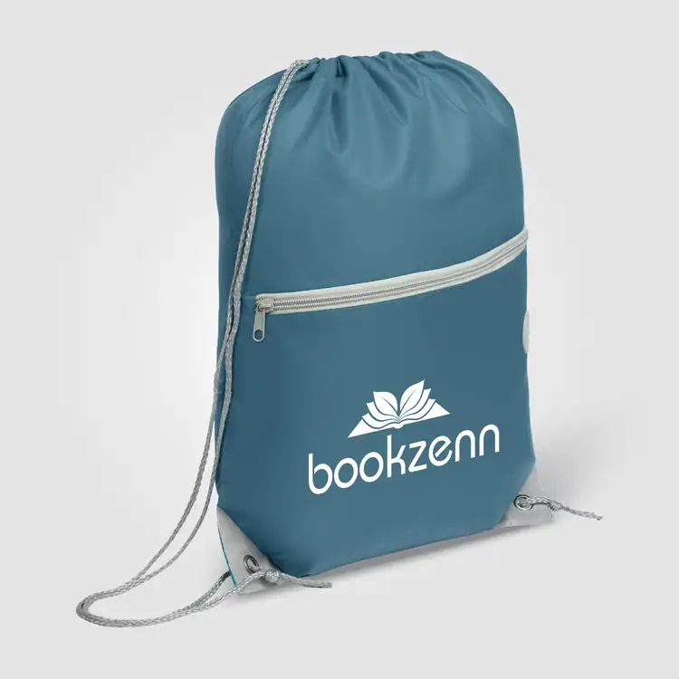 Vilda Recycled Polyester Drawstring Backpack with Zippered Front Pocket #25