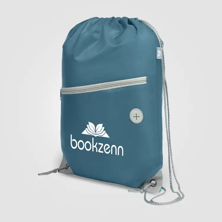 Vilda Recycled Polyester Drawstring Backpack with Zippered Front Pocket #26