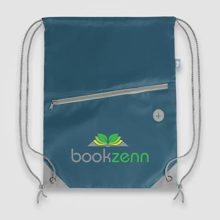 Vilda Recycled Polyester Drawstring Backpack with Zippered Front Pocket #28