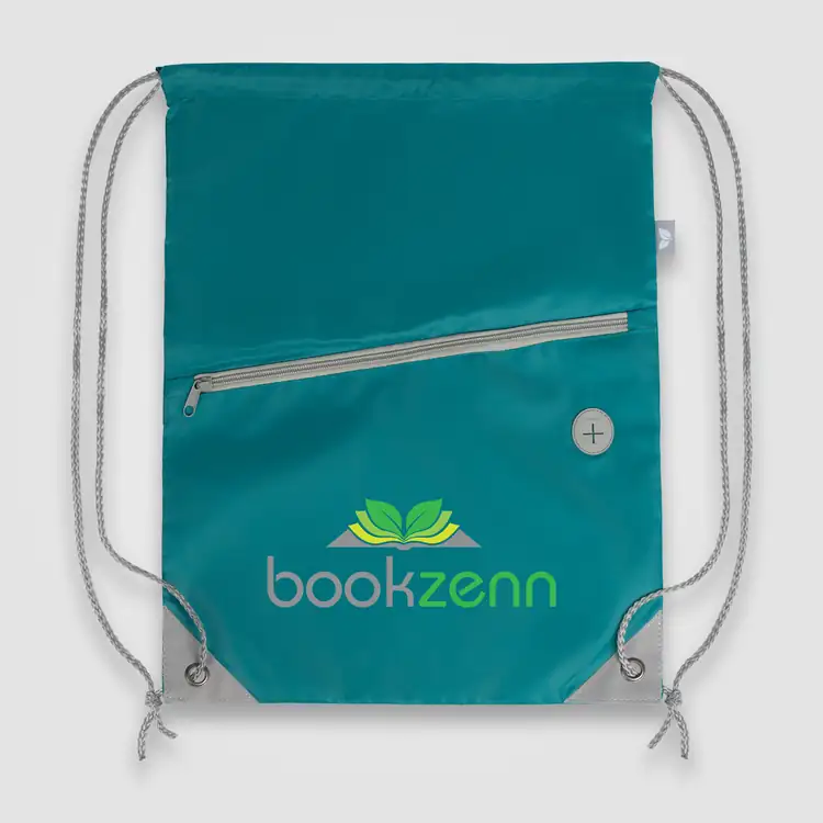 Vilda Recycled Polyester Drawstring Backpack with Zippered Front Pocket #29