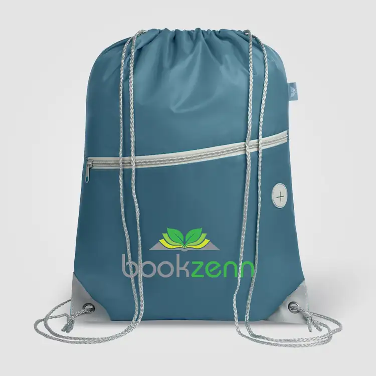 Vilda Recycled Polyester Drawstring Backpack with Zippered Front Pocket #31