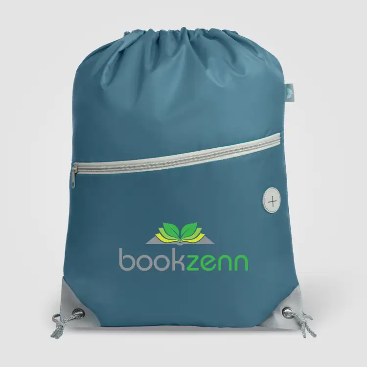 Vilda Recycled Polyester Drawstring Backpack with Zippered Front Pocket #32