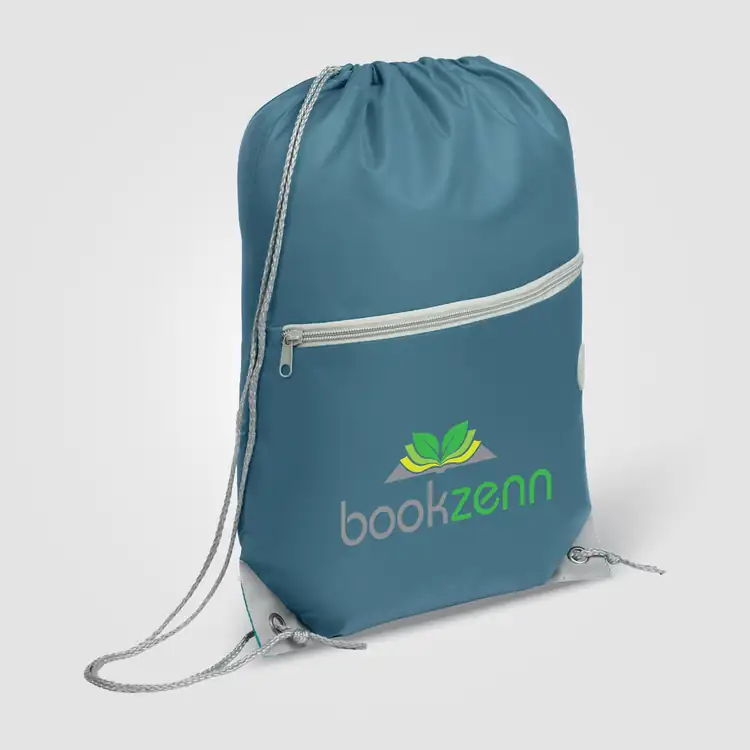 Vilda Recycled Polyester Drawstring Backpack with Zippered Front Pocket #33