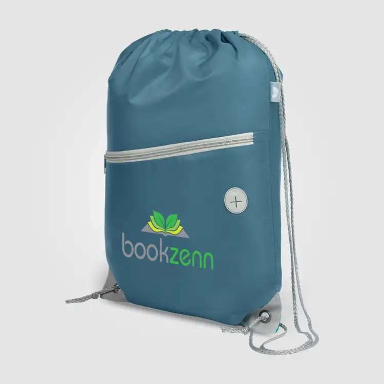 Vilda Recycled Polyester Drawstring Backpack with Zippered Front Pocket #34
