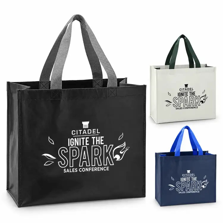 Recycled Polyester Matte Laminated Shopper Tote