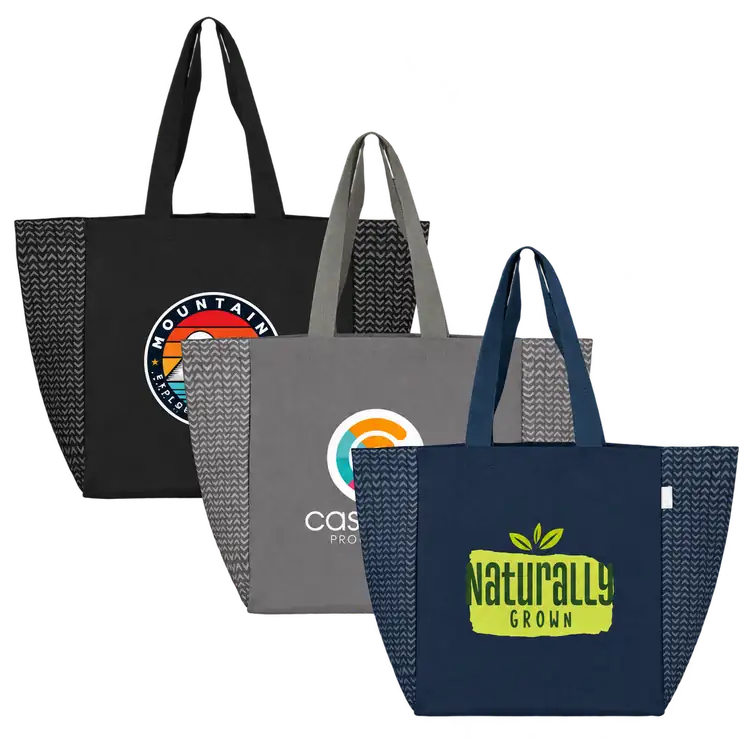 Toronto Recycled Cotton Chevron Tote Bag 8 oz