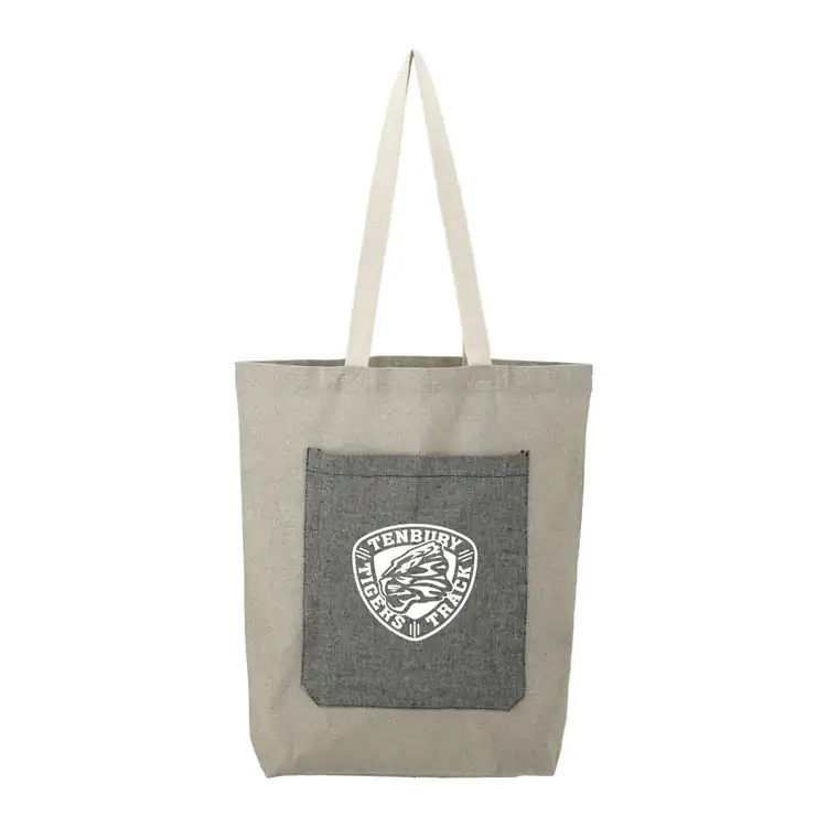 Sac fourre-tout à poche en coton recyclé