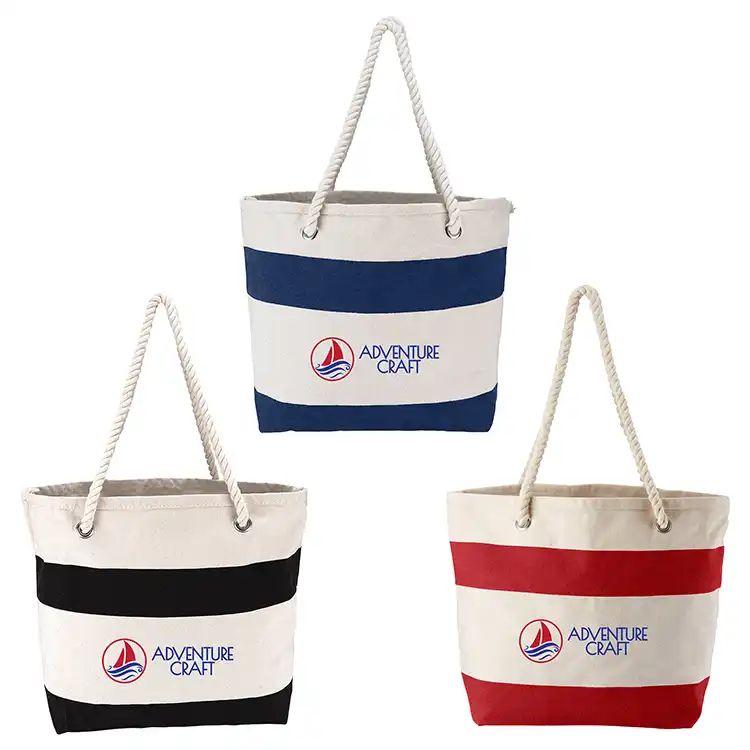 Cotton Resort Tote Bag with Rope Handle