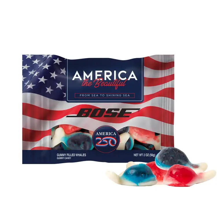 Sachet DigiBag de baleines gélifiées fourrées 2 oz - America 250