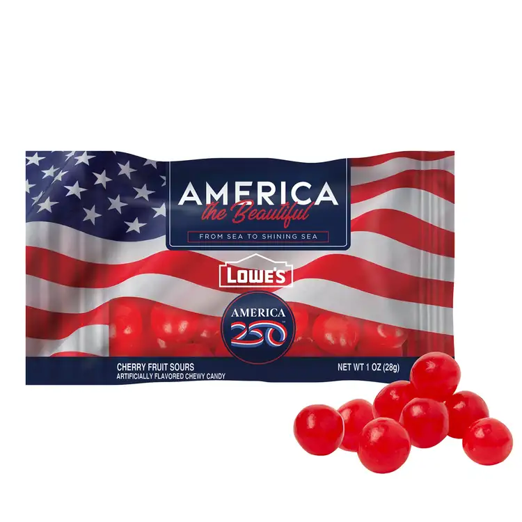 Sachet DigiBag de bonbons acidulés à la cerise 1 oz - America 250