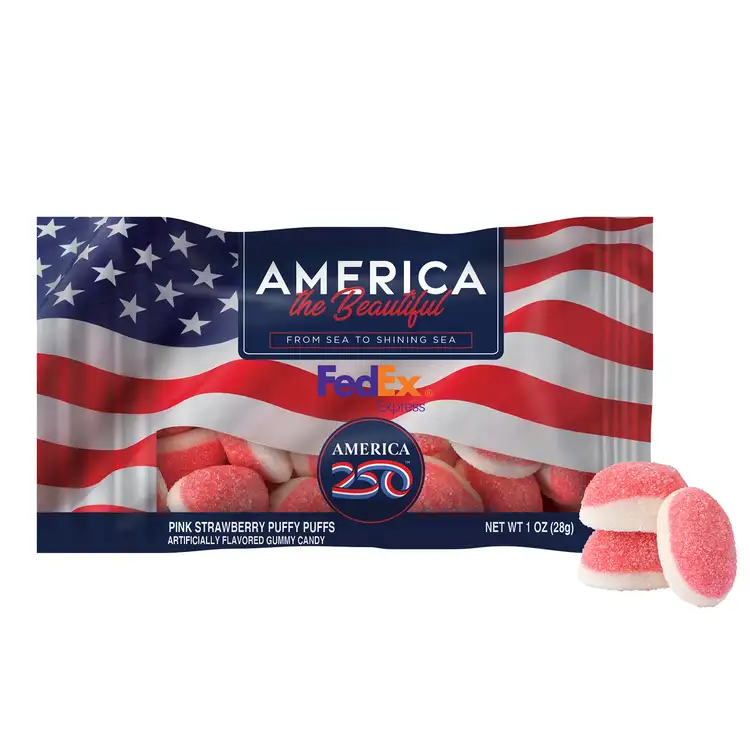 Sachet DigiBag de bonbons soufflés à la fraise 1 oz - America 250