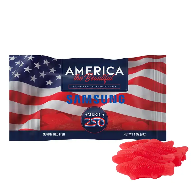 Sachet DigiBag de poissons gélifiés rouges 1 oz - America 250