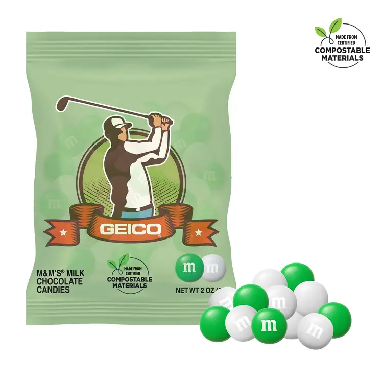 Sachet ECO-DigiBag compostable de M&M’s 2 oz - Golf - couleurs choisies