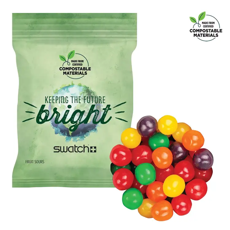 Compostable ECO-DigiBag with Assorted Fruit Sours 2 oz