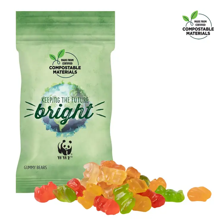 Compostable ECO-DigiBag with Gummy Bears 1 oz