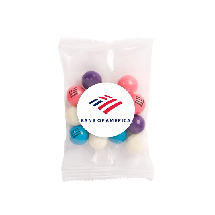 Sachet Goody Bag de mini boules de gomme imprimées 1 oz
