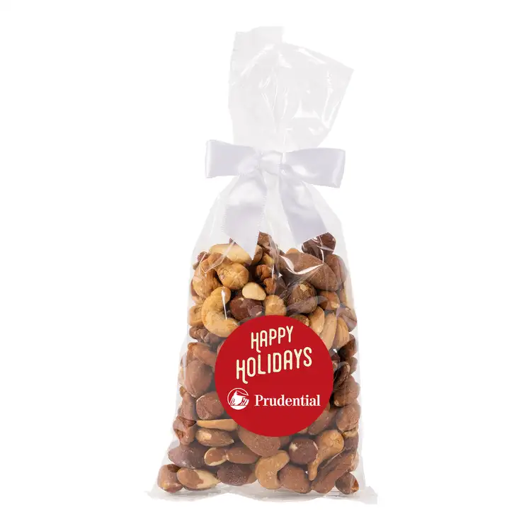 Bow-Tied Mug Drop Bag with Deluxe Mixed Nuts