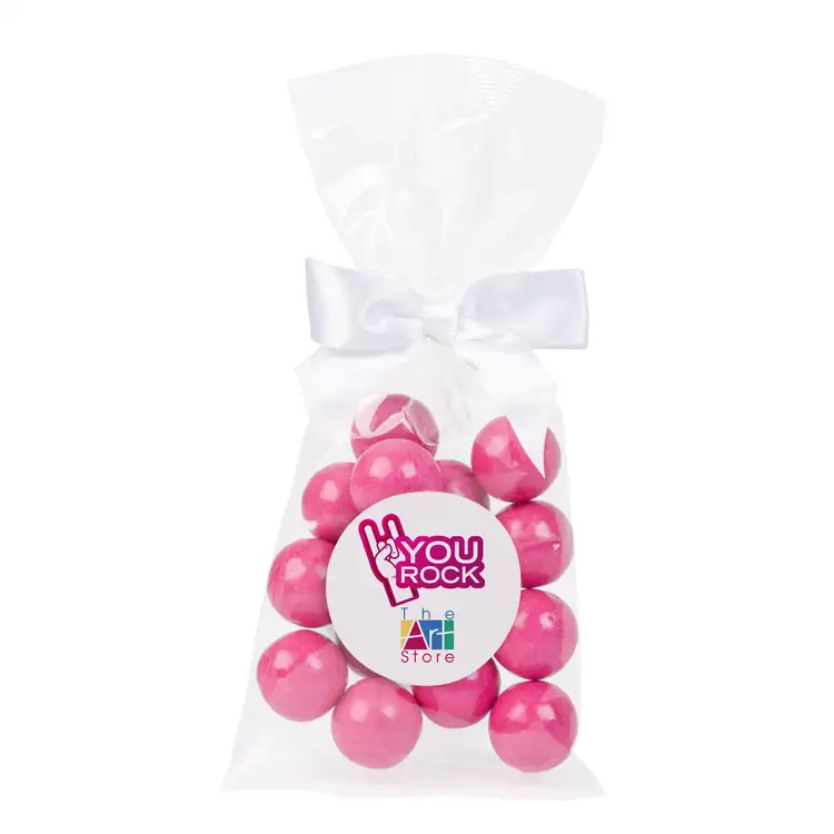 Sachet cadeau de grosses boules de gomme avec boucle #6