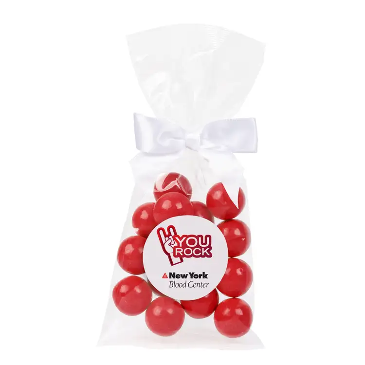 Sachet cadeau de grosses boules de gomme avec boucle #8