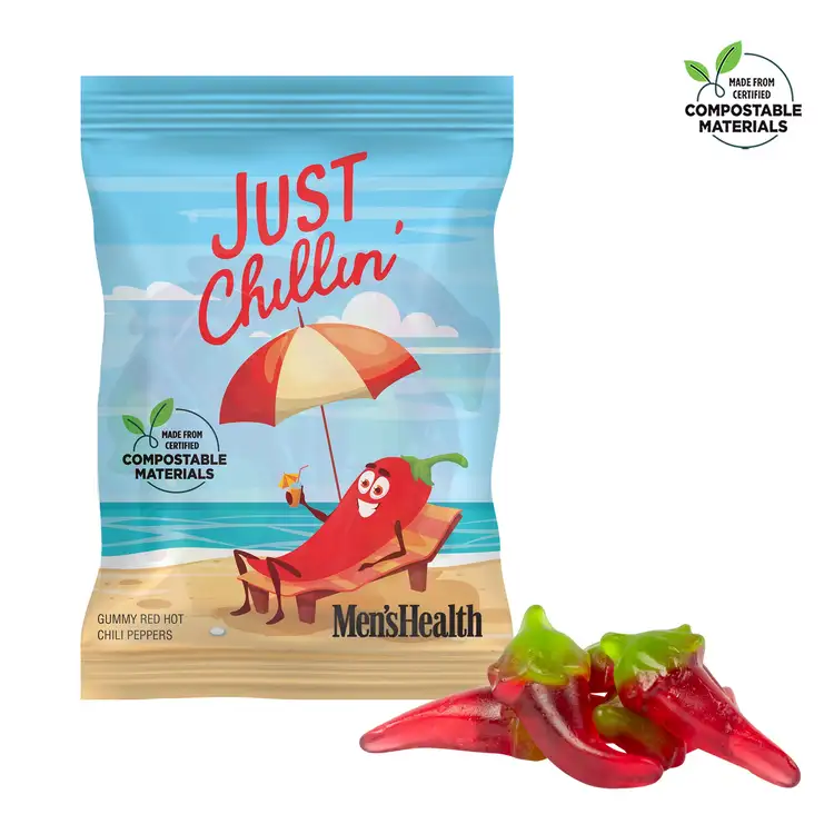 4 oz. ECO-Digibag, Compostable, Red Hot Chili Pepper Gummies