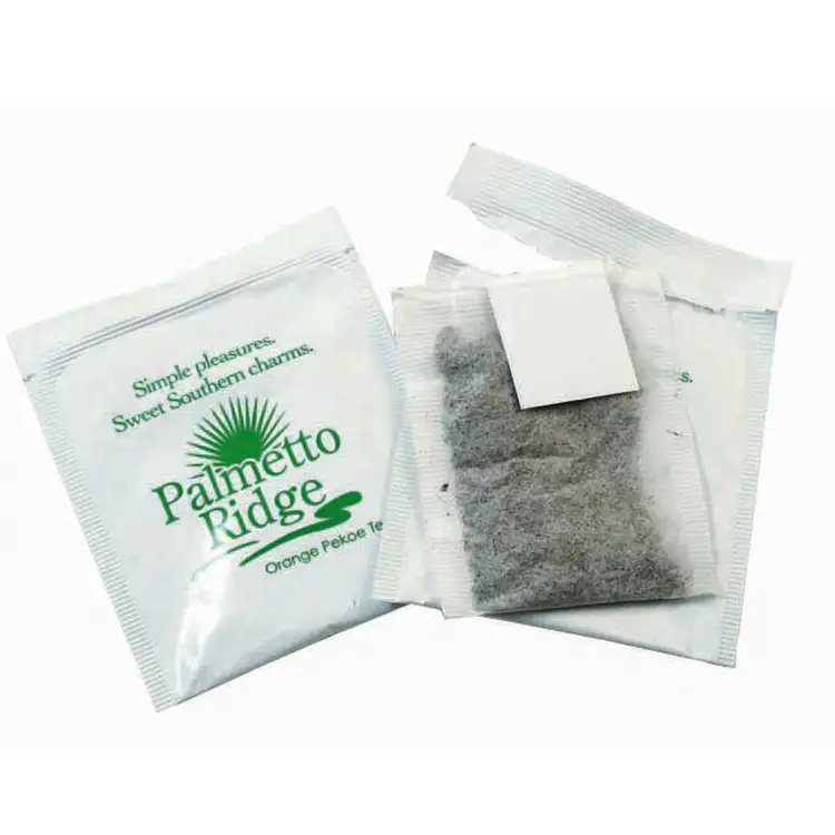 Individual tea bag with imprint