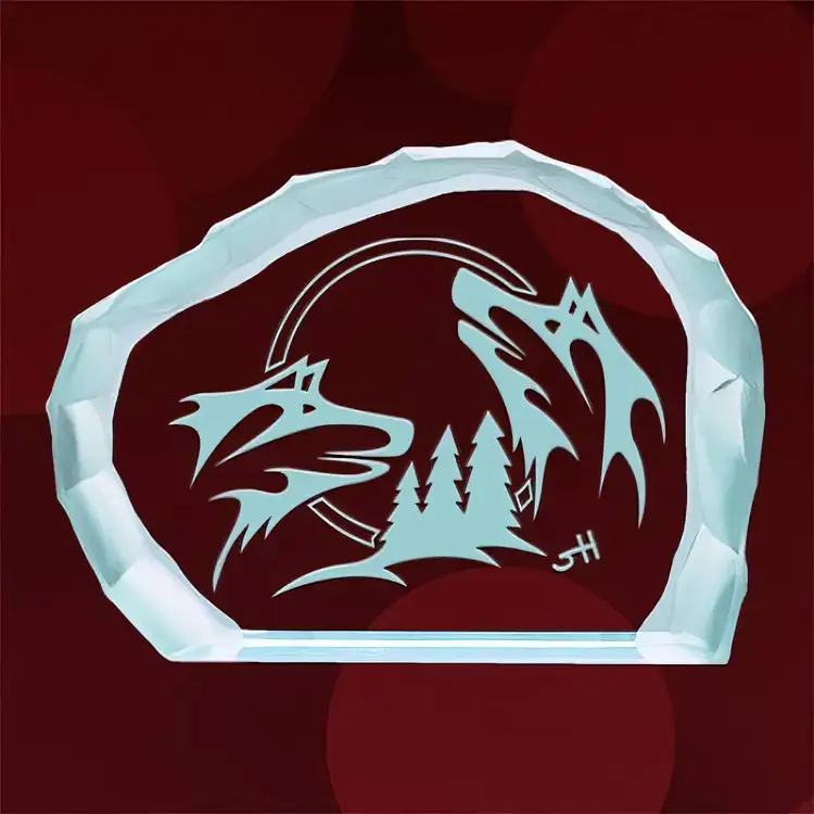 Brother Wolf Jade Glass Sculpture