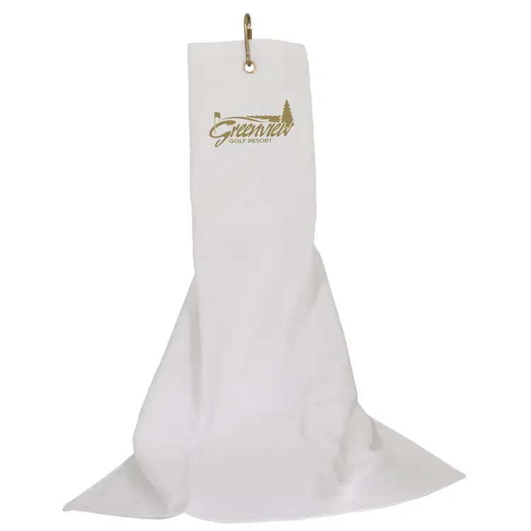 Golf Towel with Gold-Colored Carabiner #2