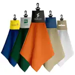 Serviette de golf en microfibre avec entête en similicuir