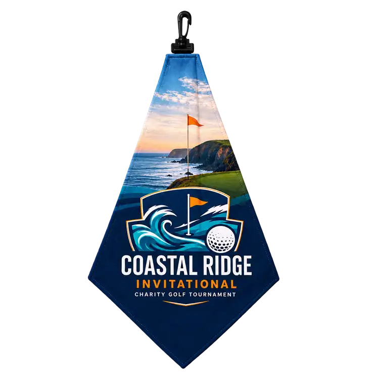 Triangular Suede Microfibre Golf Towel