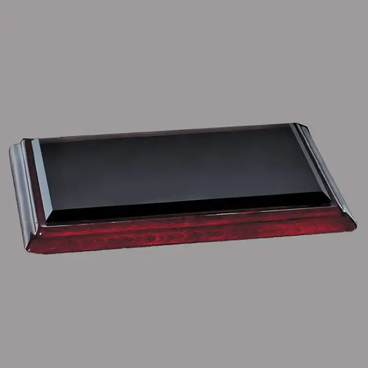 Rosewood and Ebony Glass Base