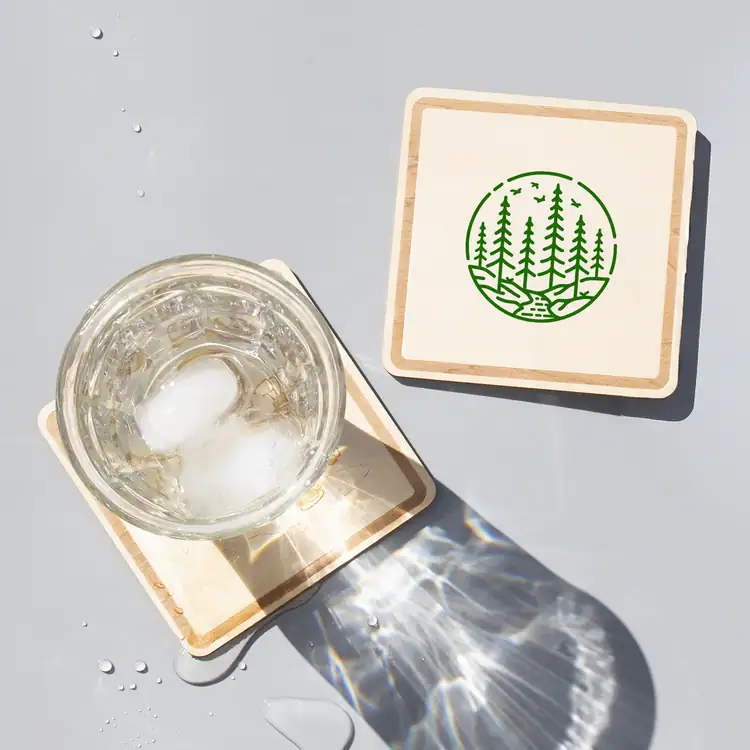 Square Wood Coaster #2