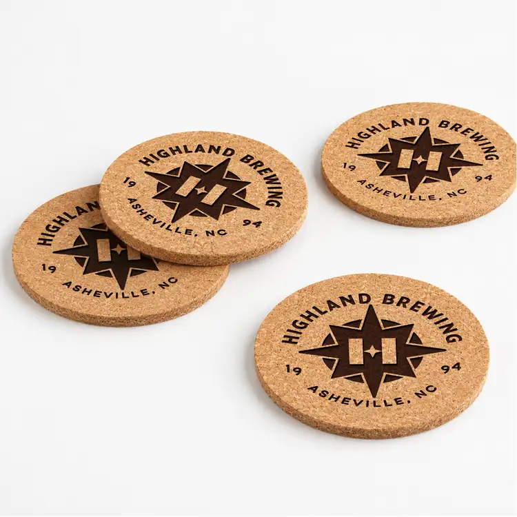 Gerrity Cork Coasters - Laser Engraved