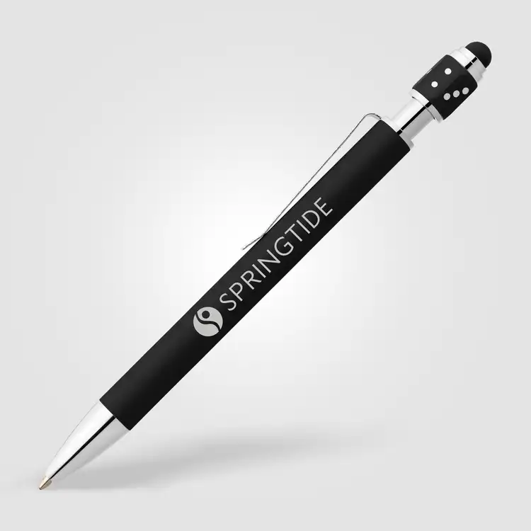Stylo Ace en aluminium recyclé avec dé rotatif et stylet #2