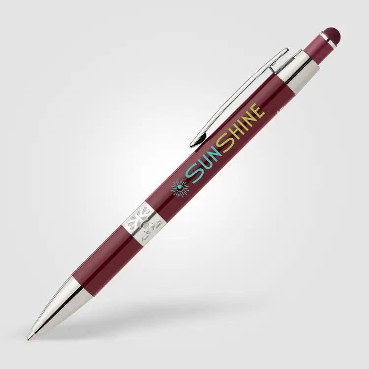 Stylo Adorn en aluminium recyclé avec stylet et accents chromés #12