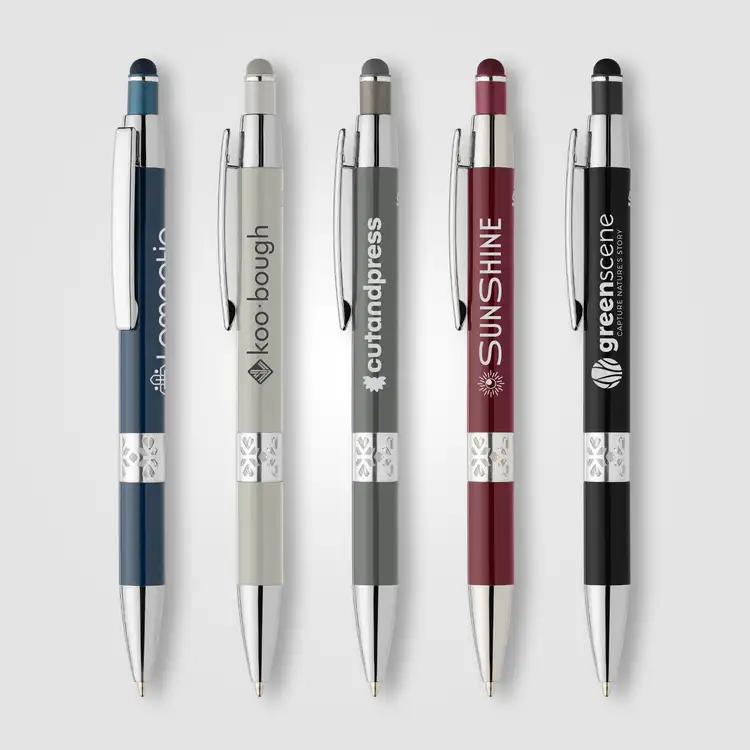 Stylo Adorn en aluminium recyclé avec stylet et accents chromés #2
