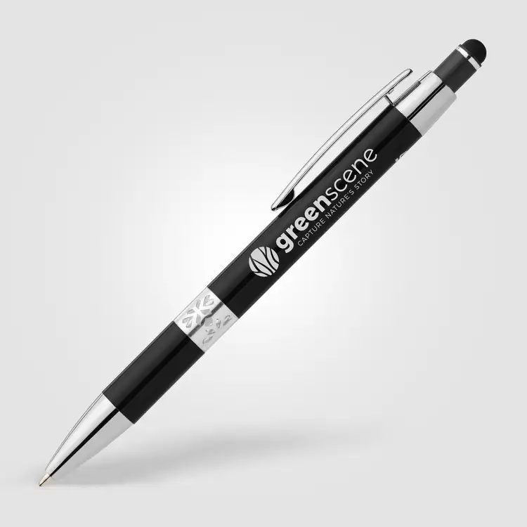 Stylo Adorn en aluminium recyclé avec stylet et accents chromés #3